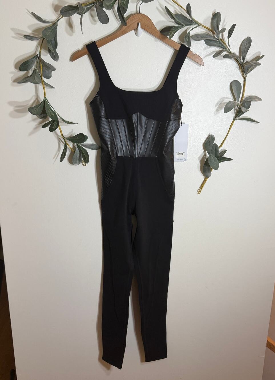 NWT Alo Faux Leather Jumpsuit